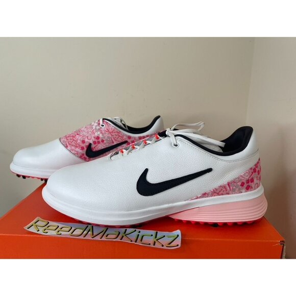 Nike Victory Tour 4 Golf White Pink Masters Rory Mens Regular Width HM6543 100 - Picture 1 of 5